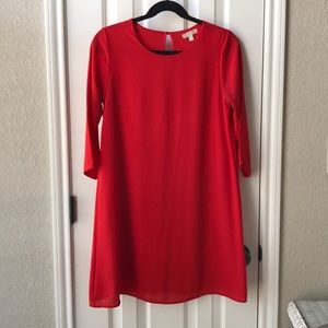 Red shift dress